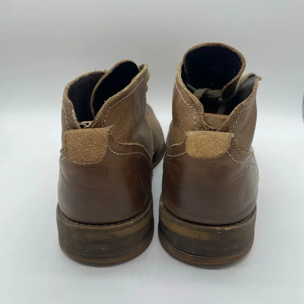 BedStu Brown Leather Chukka Boots Lace-Up Minimalist Casual Men's size 10